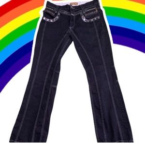 EUC Women's Embellished Retro Black Danesi Jeans.